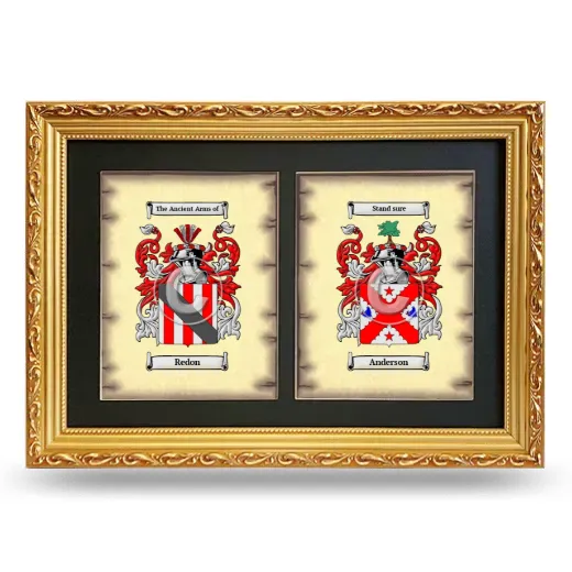 Double Coat of Arms Framed - Gold