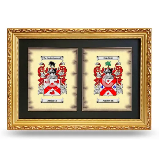 Double Coat of Arms Framed - Gold