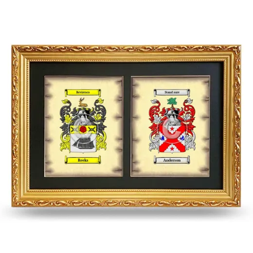 Double Coat of Arms Framed - Gold