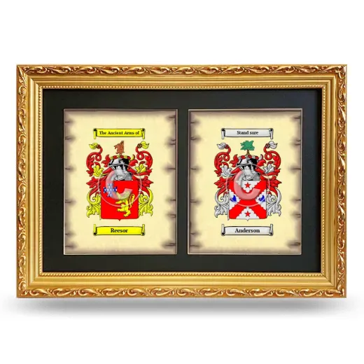 Double Coat of Arms Framed - Gold