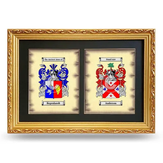 Double Coat of Arms Framed - Gold