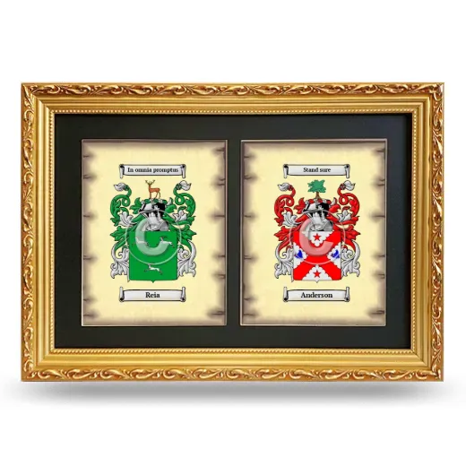 Double Coat of Arms Framed - Gold
