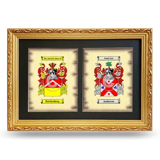 Double Coat of Arms Framed - Gold