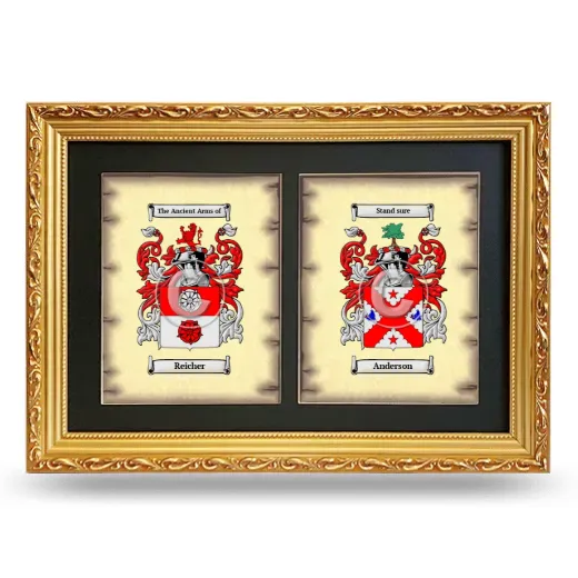 Double Coat of Arms Framed - Gold