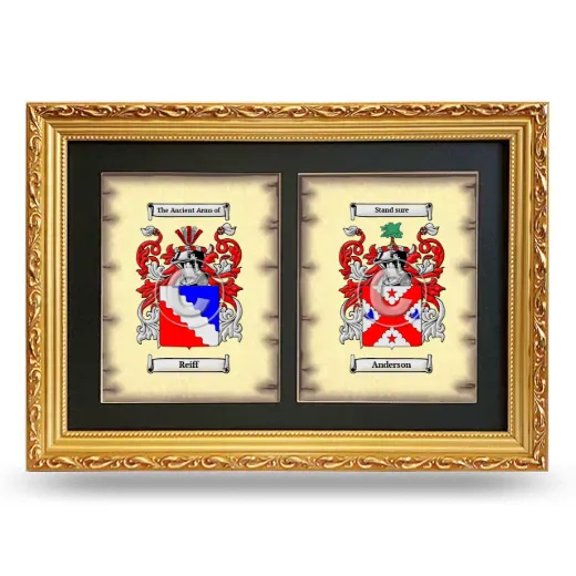 Double Coat of Arms Framed - Gold