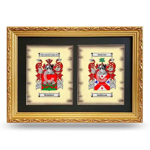 Double Coat of Arms Framed - Gold