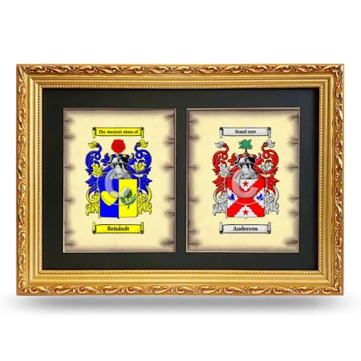 Double Coat of Arms Framed - Gold