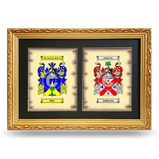 Double Coat of Arms Framed - Gold