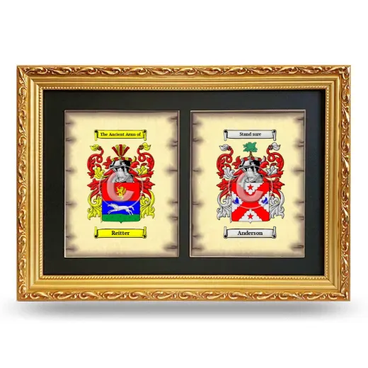 Double Coat of Arms Framed - Gold