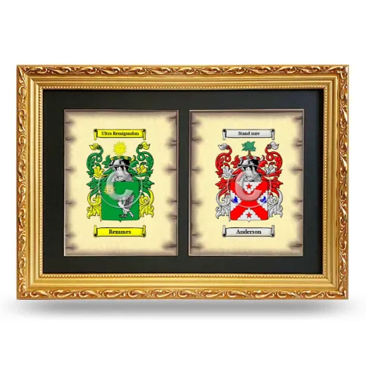 Double Coat of Arms Framed - Gold