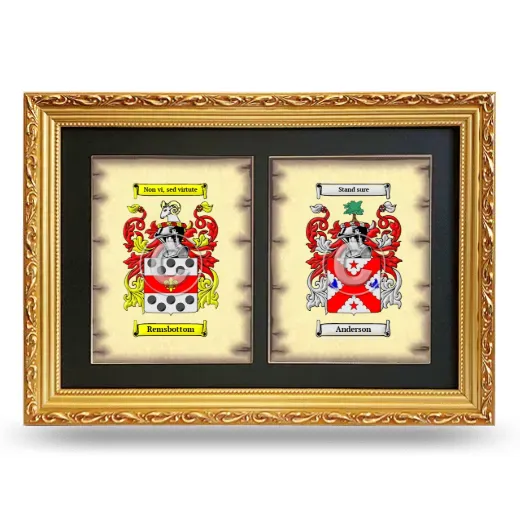 Double Coat of Arms Framed - Gold