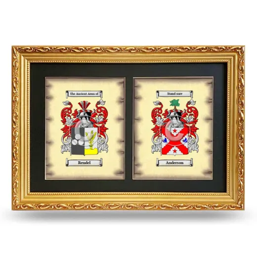Double Coat of Arms Framed - Gold