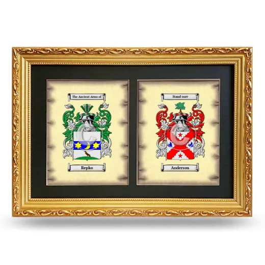 Double Coat of Arms Framed - Gold