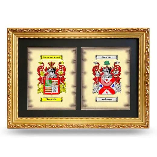 Double Coat of Arms Framed - Gold