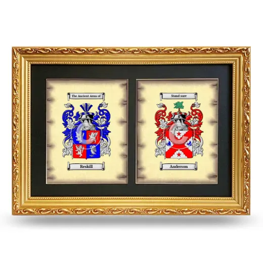 Double Coat of Arms Framed - Gold