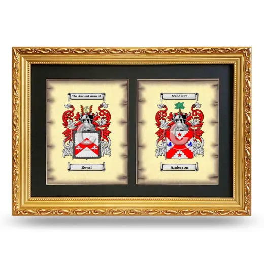 Double Coat of Arms Framed - Gold