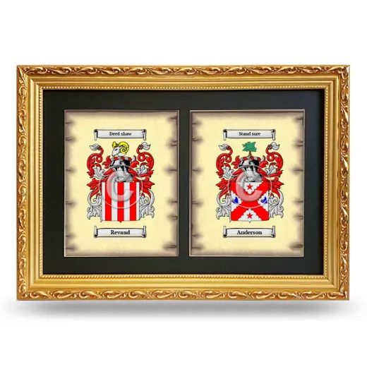 Double Coat of Arms Framed - Gold
