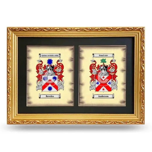 Double Coat of Arms Framed - Gold