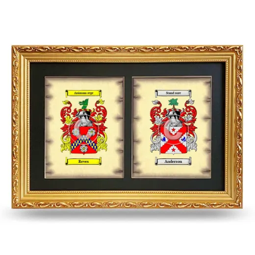 Double Coat of Arms Framed - Gold