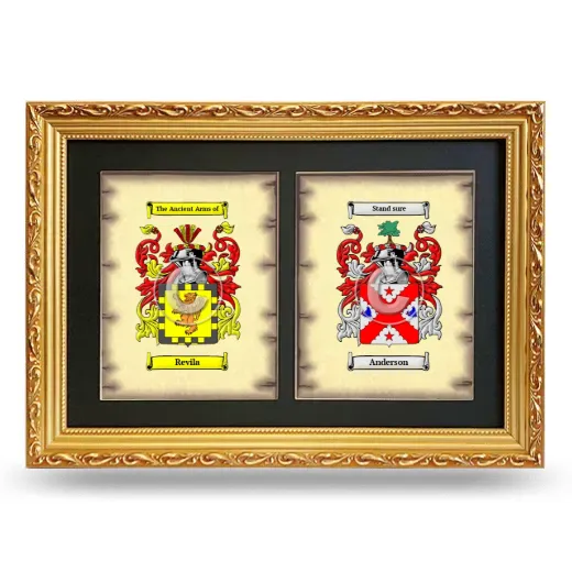 Double Coat of Arms Framed - Gold