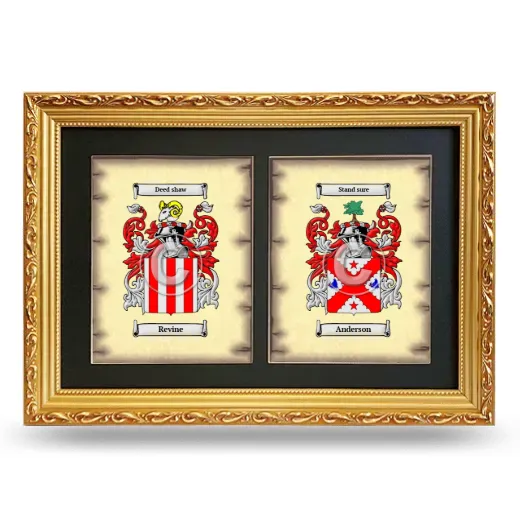 Double Coat of Arms Framed - Gold