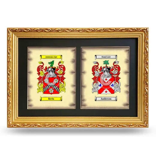 Double Coat of Arms Framed - Gold