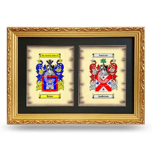 Double Coat of Arms Framed - Gold