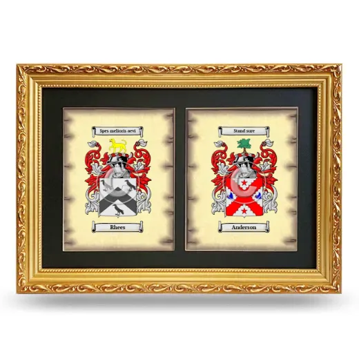 Double Coat of Arms Framed - Gold