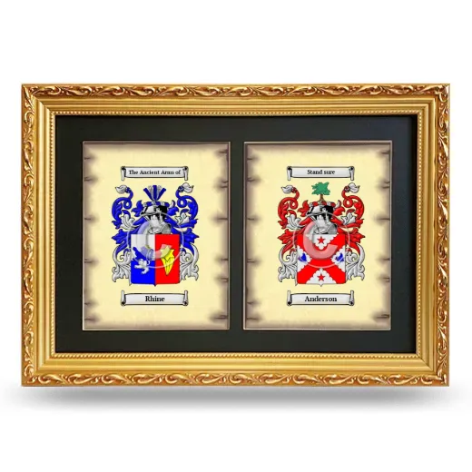 Double Coat of Arms Framed - Gold