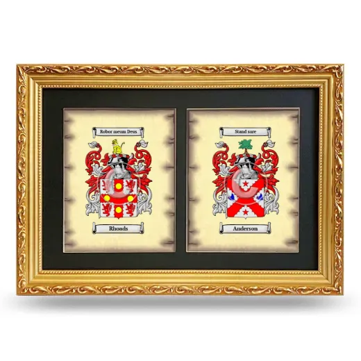 Double Coat of Arms Framed - Gold