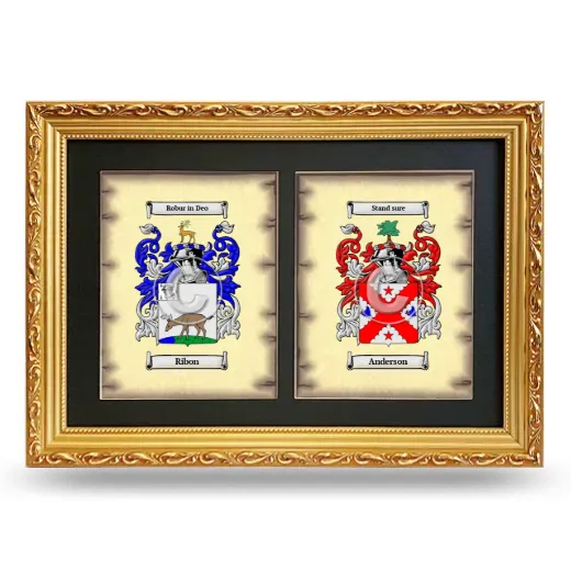 Double Coat of Arms Framed - Gold