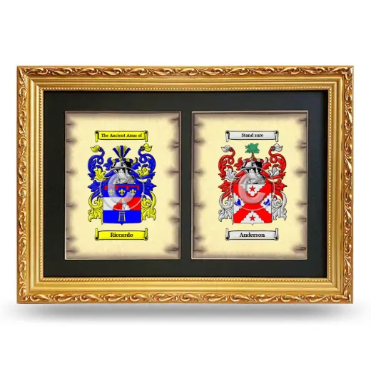 Double Coat of Arms Framed - Gold