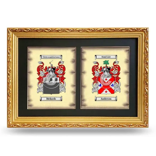 Double Coat of Arms Framed - Gold
