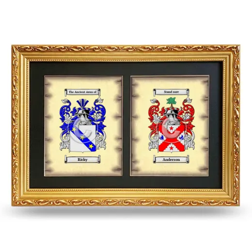 Double Coat of Arms Framed - Gold