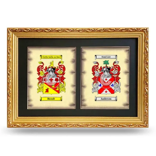 Double Coat of Arms Framed - Gold