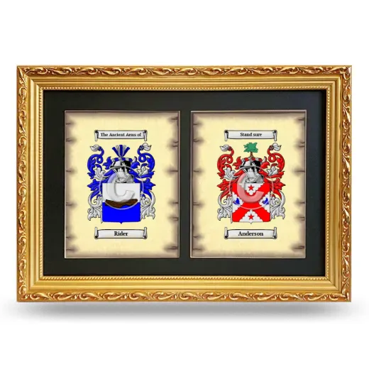 Double Coat of Arms Framed - Gold