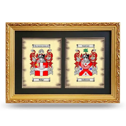 Double Coat of Arms Framed - Gold