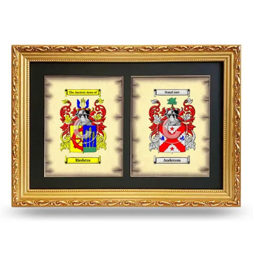 Double Coat of Arms Framed - Gold