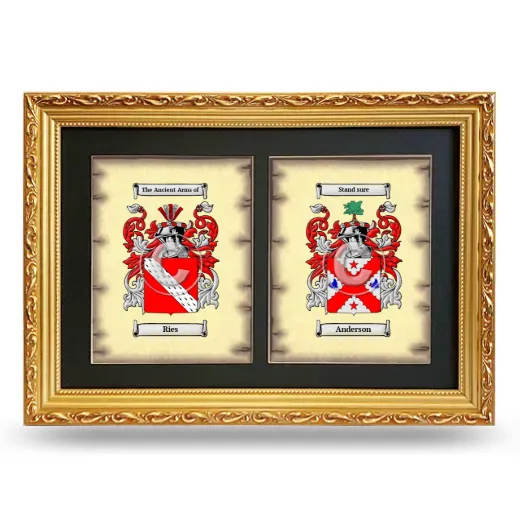 Double Coat of Arms Framed - Gold