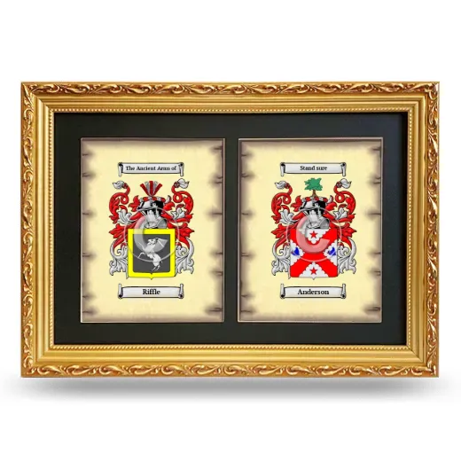 Double Coat of Arms Framed - Gold