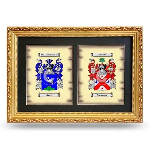 Double Coat of Arms Framed - Gold