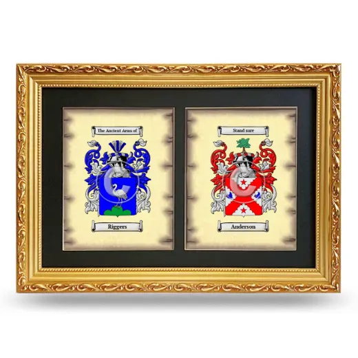 Double Coat of Arms Framed - Gold