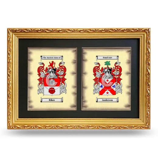 Double Coat of Arms Framed - Gold