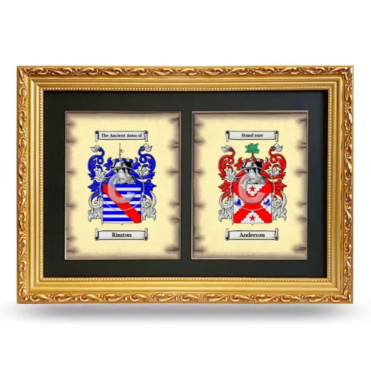 Double Coat of Arms Framed - Gold