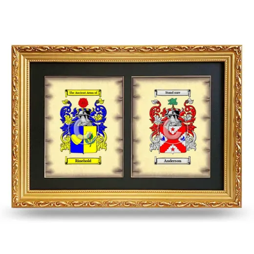 Double Coat of Arms Framed - Gold