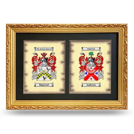 Double Coat of Arms Framed - Gold