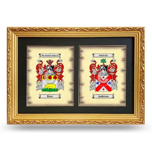 Double Coat of Arms Framed - Gold