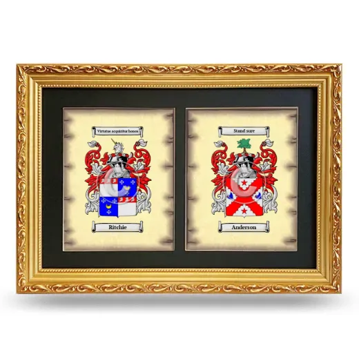Double Coat of Arms Framed - Gold