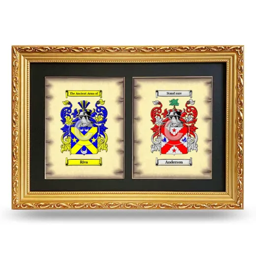 Double Coat of Arms Framed - Gold