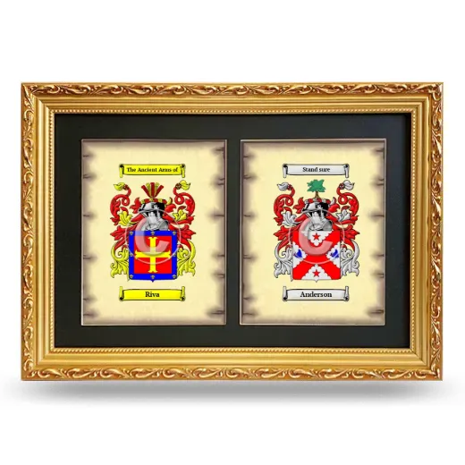 Double Coat of Arms Framed - Gold